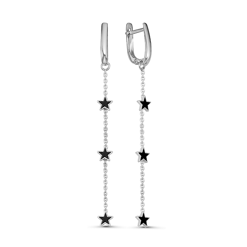 Серьги из серебра с эмалью с920452 Серьги (Ag 925)
