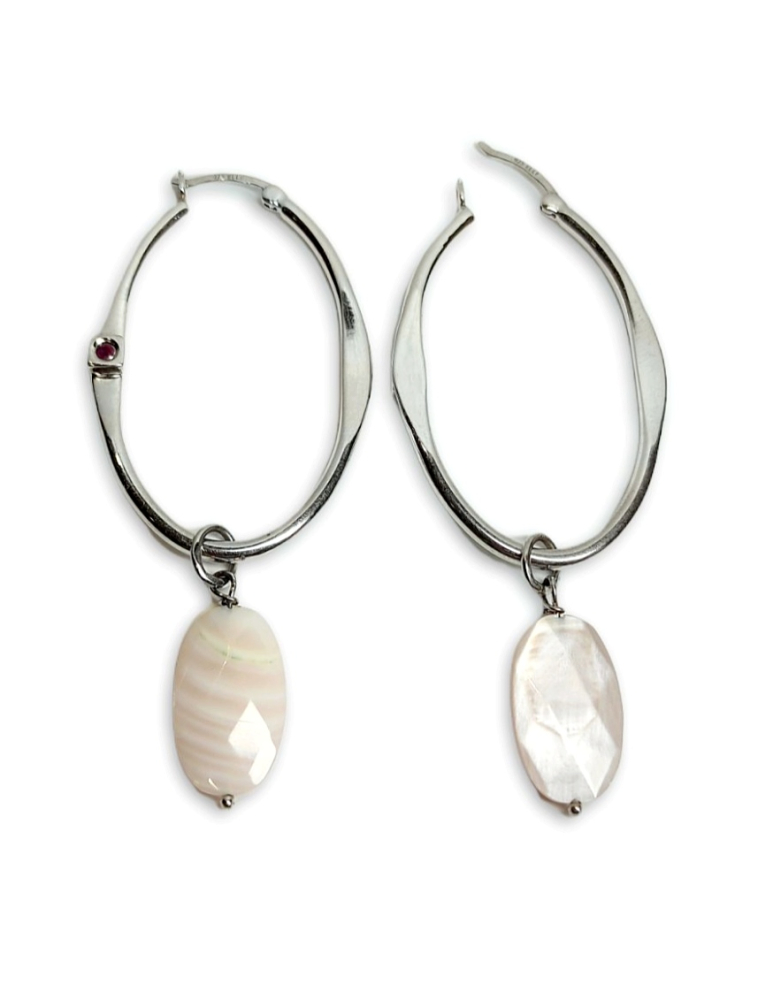 Серьги из серебра с перламутром СИ-R2LB4YAT Серьги (Ag 925)