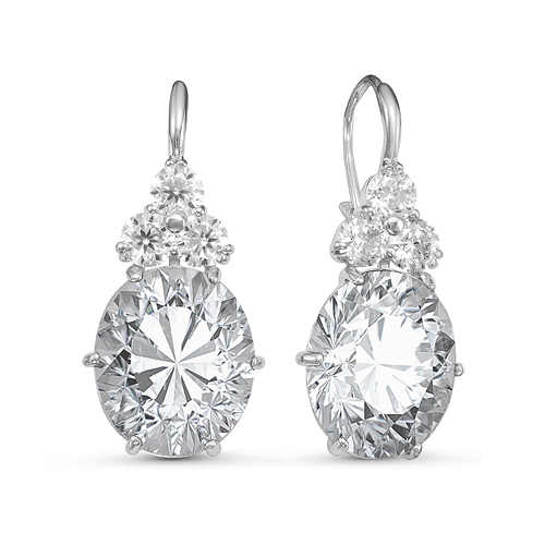 Серьги из серебра с фианитами  с125636 Серьги (Ag 925)