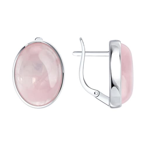 Серьги из серебра с розовым кварцем 83020116 Серьги (Ag 925)