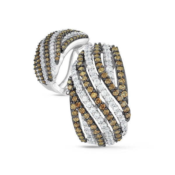 Серьги из серебра с фианитами  42108 Серьги (Ag 925)