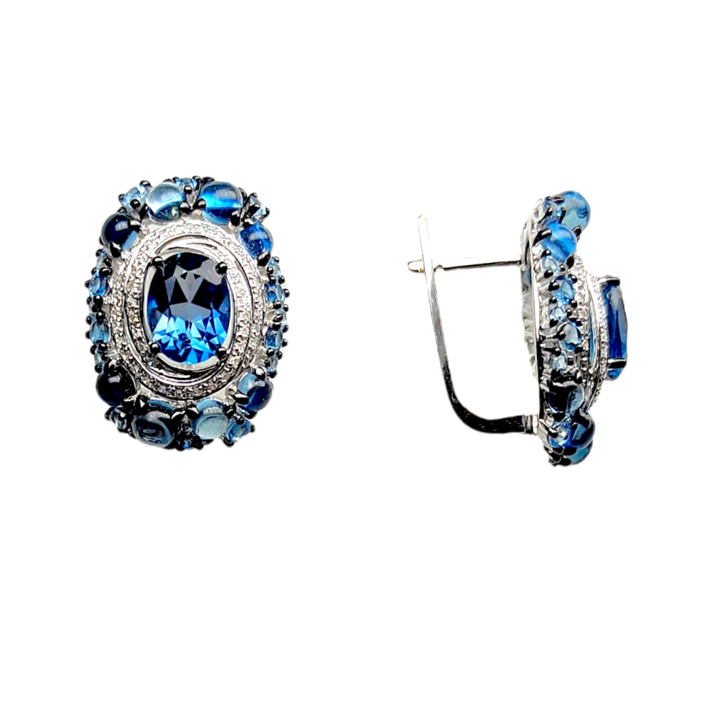 Серьги из золота c топазами и бриллиантами 67769*02041593 Серьги (Au 585)
