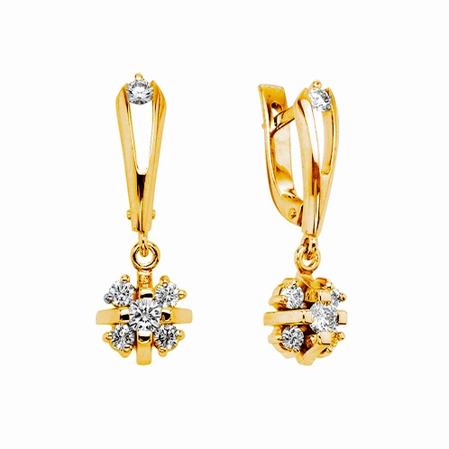 Серьги из золота с бриллиантами 6437 Серьги (Au 585)