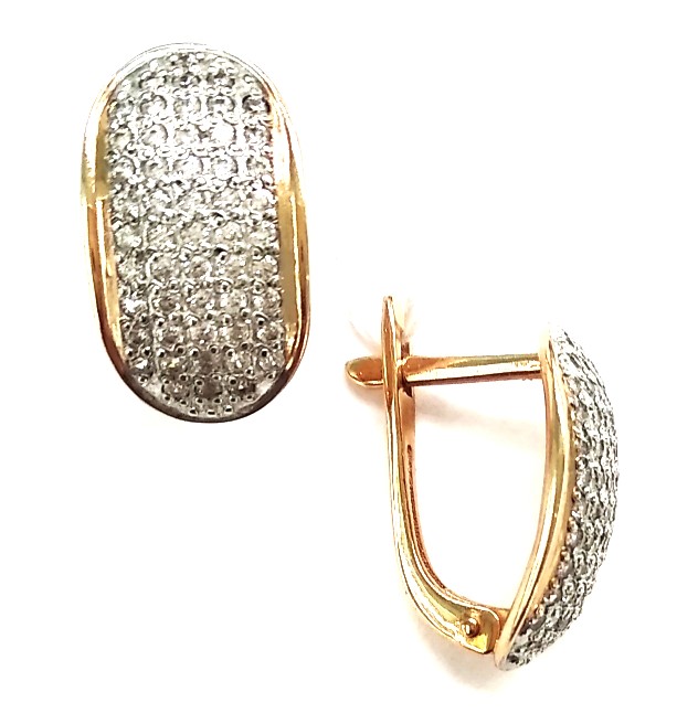 Серьги из золота с фианитами 30088600 Серьги (Au 585)