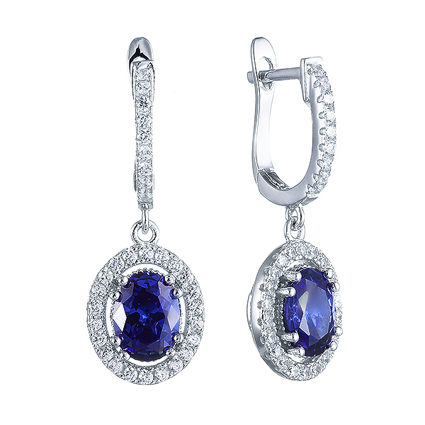 Серьги из серебра с кубическим цирконием длинные 2860016070809 Серьги (Ag 925)