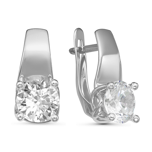 Серьги из серебра с фианитами  с126634 Серьги (Ag 925)