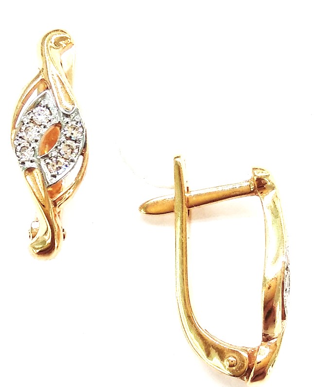 Серьги из золота с фианитами 1162С Серьги (Au 585)