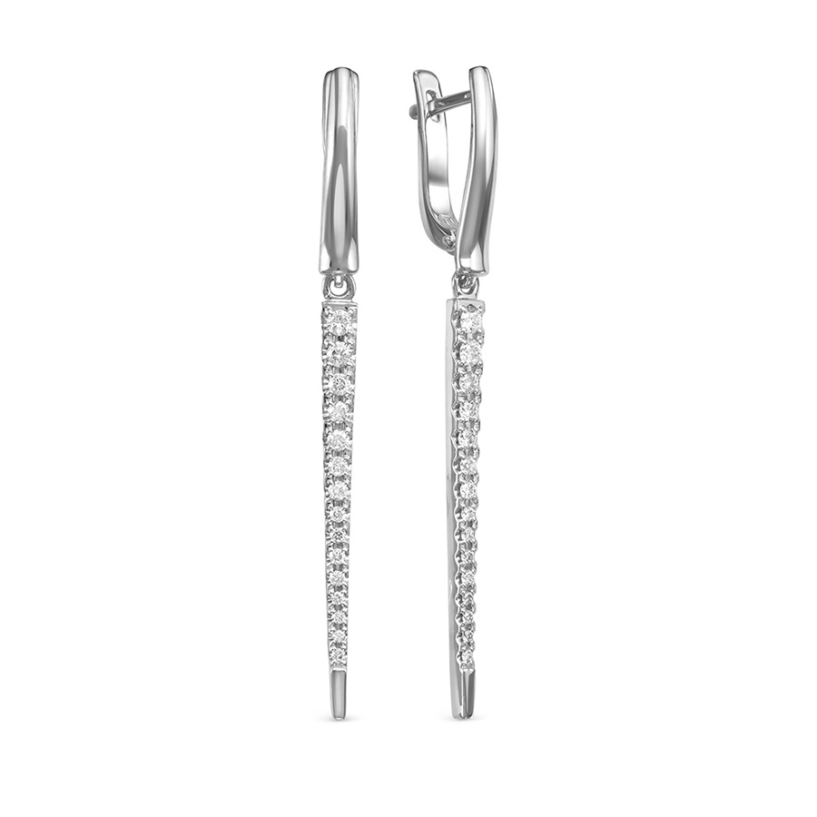 Серьги из белого золота c бриллиантами 3445-21001 Серьги (Au 585)