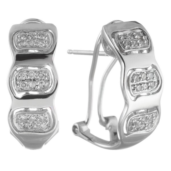 Серьги из белого золота c бриллиантами 08100772518 Серьги (Au 585)