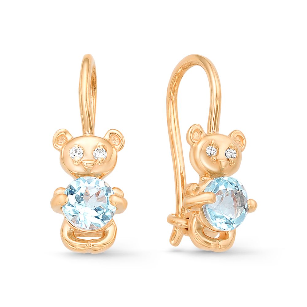 Серьги детские из золота с топазами С122-3081Т Серьги детские (Au 585)