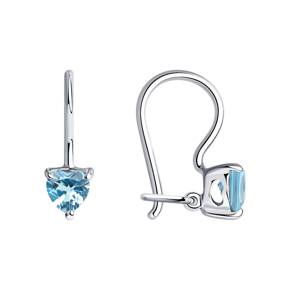 Серьги детские из серебра с фианитами 94020586 Серьги (Ag 925)