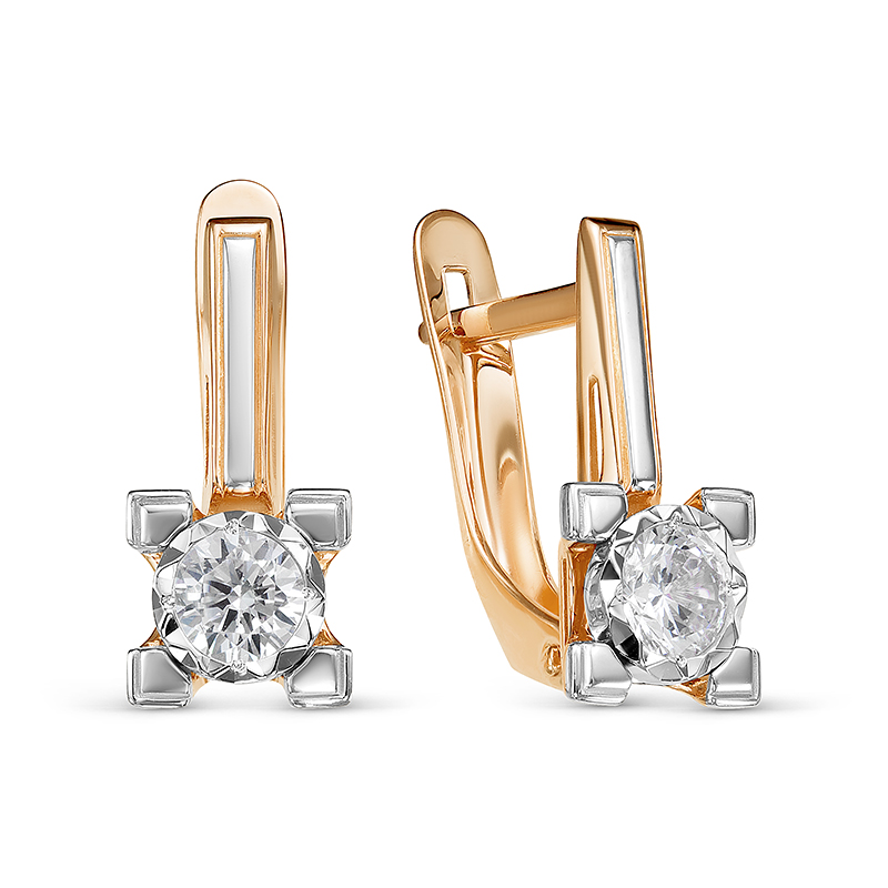 Серьги из золота с фианитами 1200027 Серьги (Au 585)
