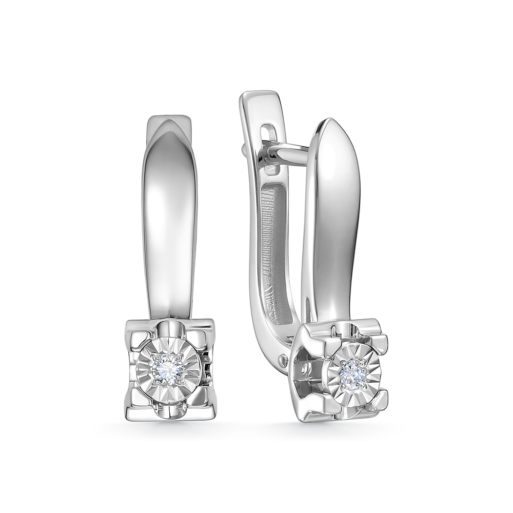 Серьги из золота с бриллиантами 214-220-100 Серьги (Au 585)