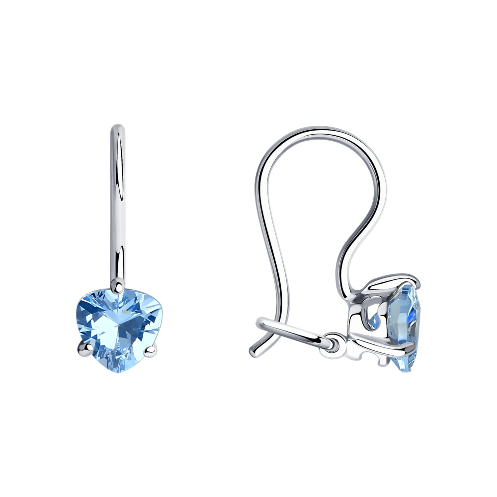 Серьги детские из серебра с фианитами 94020578 Серьги (Ag 925)
