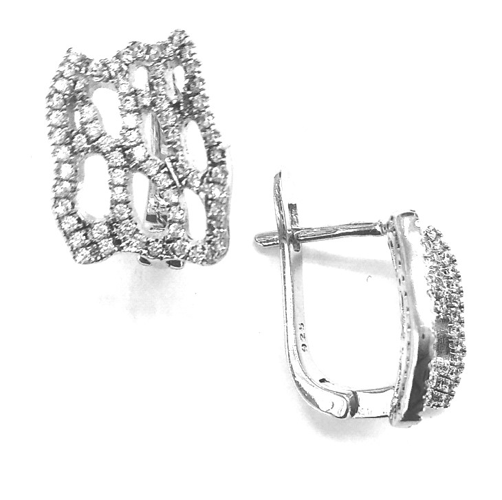 Серьги из серебра с кубическими циркониями 5940004076109 Серьги (Ag 925)
