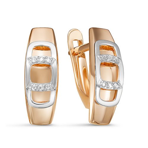 Серьги из золота с фианитами 128413 Серьги (Au 585)