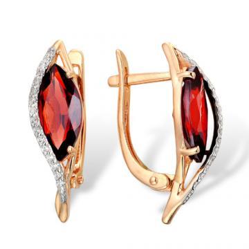 Серьги из золота с султанитами и фианитами 21801174 Серьги (Au 585)