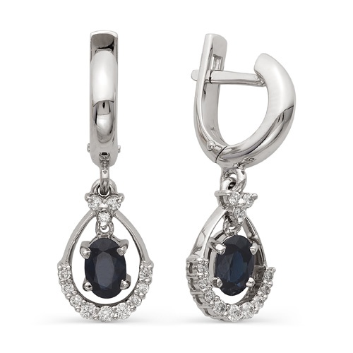 Серьги из золота с сапфирами и бриллиантами 3020084 Серьги (Au 585)