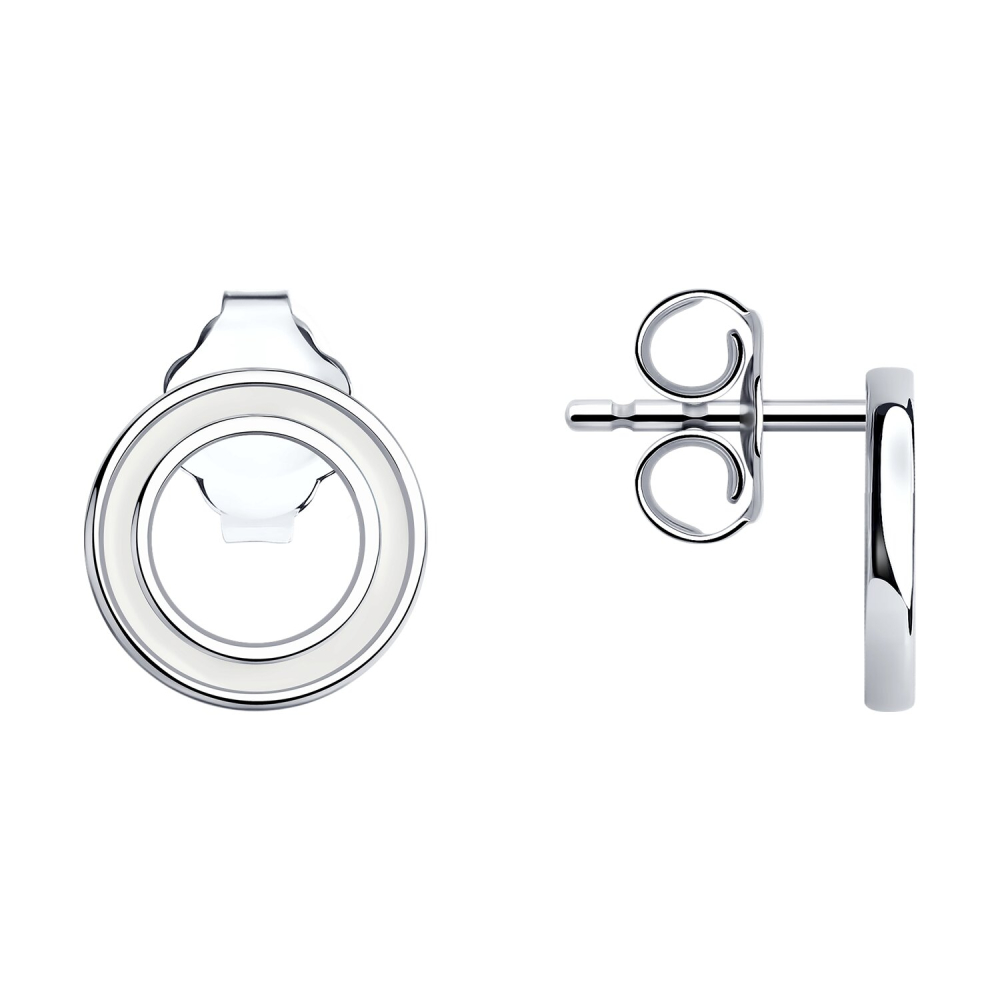 Серьги из серебра с эмалью 94025796 Серьги (Ag 925)