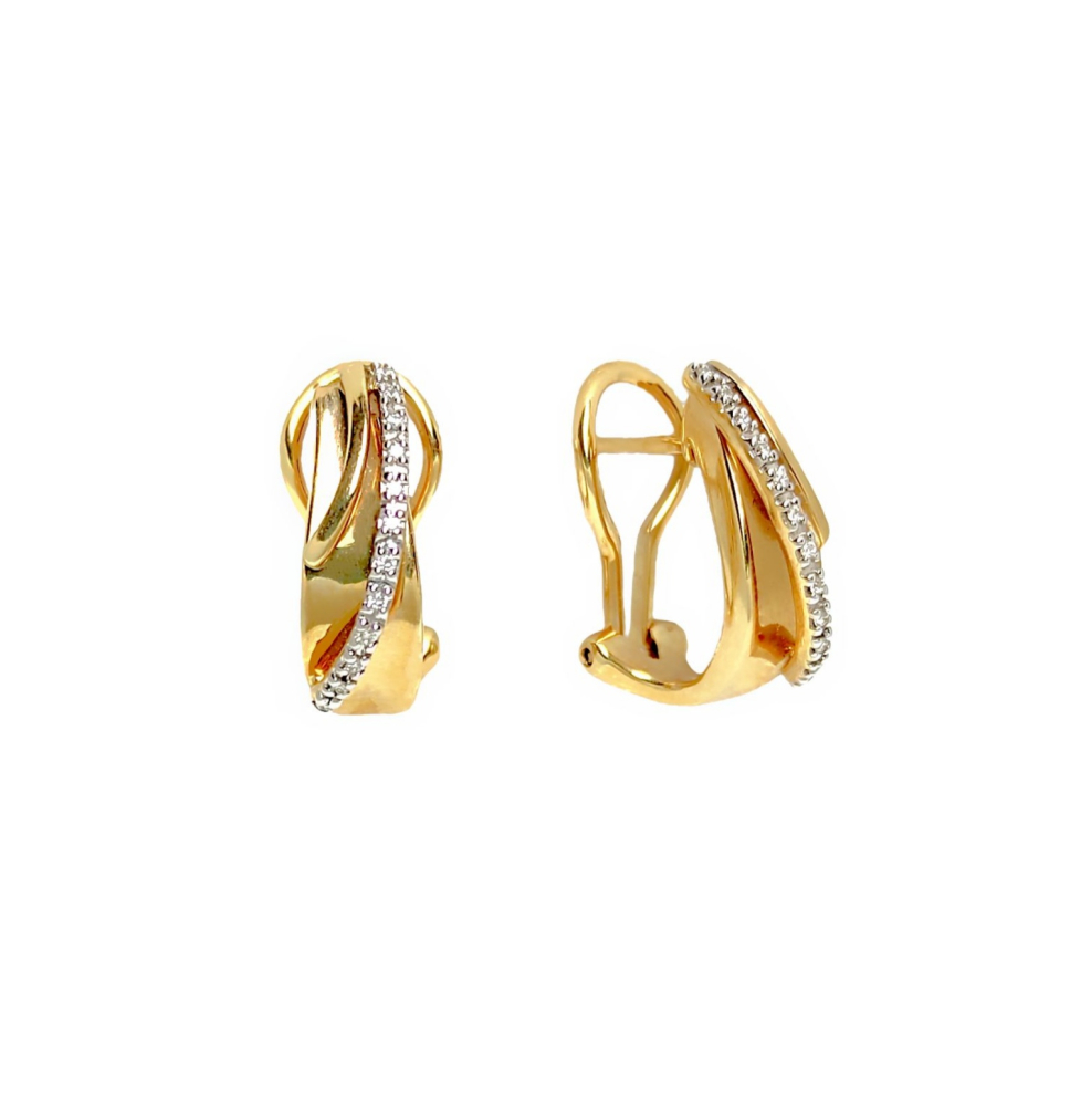 Серьги из желтого золота с бриллиантами 07930*00277910 Серьги (Au 585)