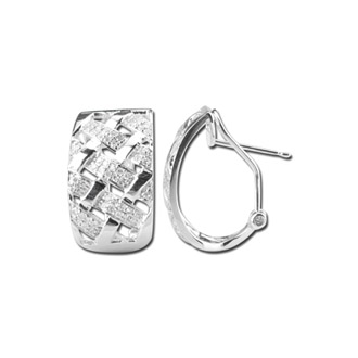Серьги из белого золота c бриллиантами 08100702719 Серьги (Au 585)