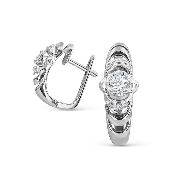 Серьги из белого золота c бриллиантами 53110 Серьги (Au 585)