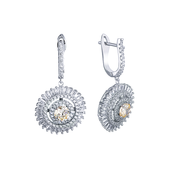Серьги из серебра  с куб.цирконием 6220002140506 Серьги (Ag 925)