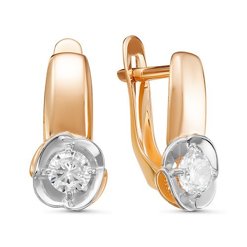 Серьги из золота с фианитами 127089 Серьги (Au 585)