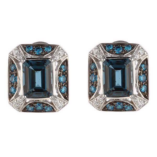 Серьги из серебра с топазами 9020001089101 Серьги (Ag 925)