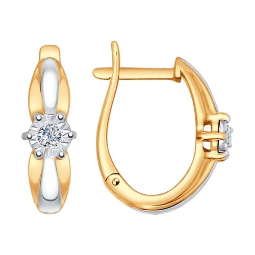 Серьги из золота c бриллиантами 1021099 Серьги (Au 585)
