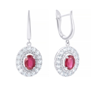 Серьги из серебра с сапфирами 6110002043810 Серьги (Ag 925)