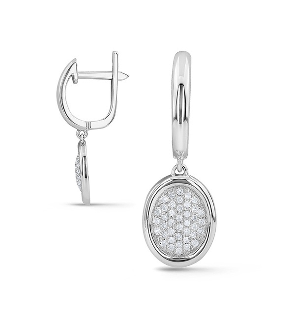 Серьги из белого золота с бриллиантами 58023 Серьги (Au 585)