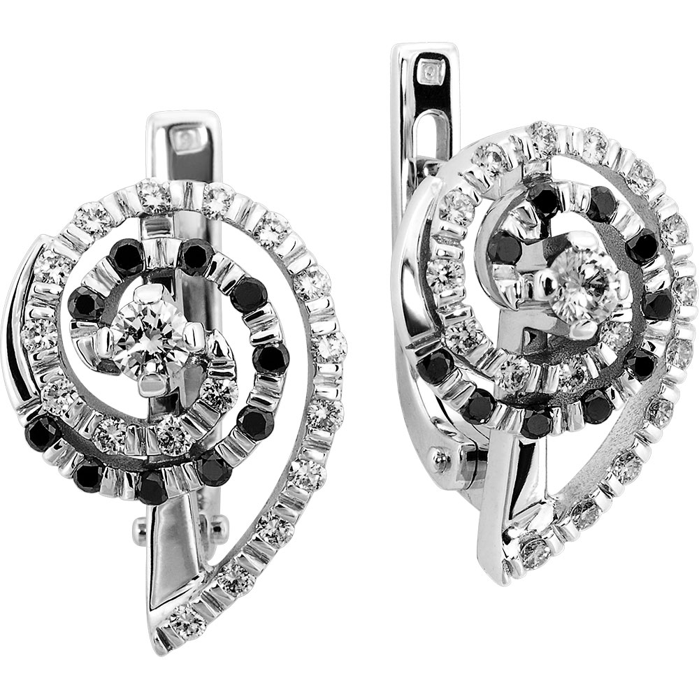 Серьги из белого золота c бриллиантами Зс-2159 Серьги (Au 585)