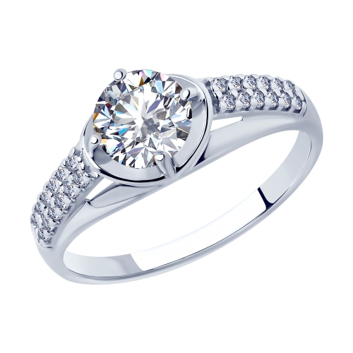 Кольцо из серебра с фианитами  94012877 Кольцо (Ag 925)