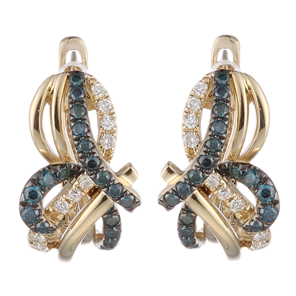 Серьги из желтого золота с бриллиантами 02500330648 Серьги (Au 585)