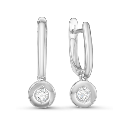 Серьги из серебра с фианитами  с125750 Серьги (Ag 925)