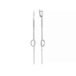 Серьги из серебра длинные 2730003036919 Серьги (Ag 925)