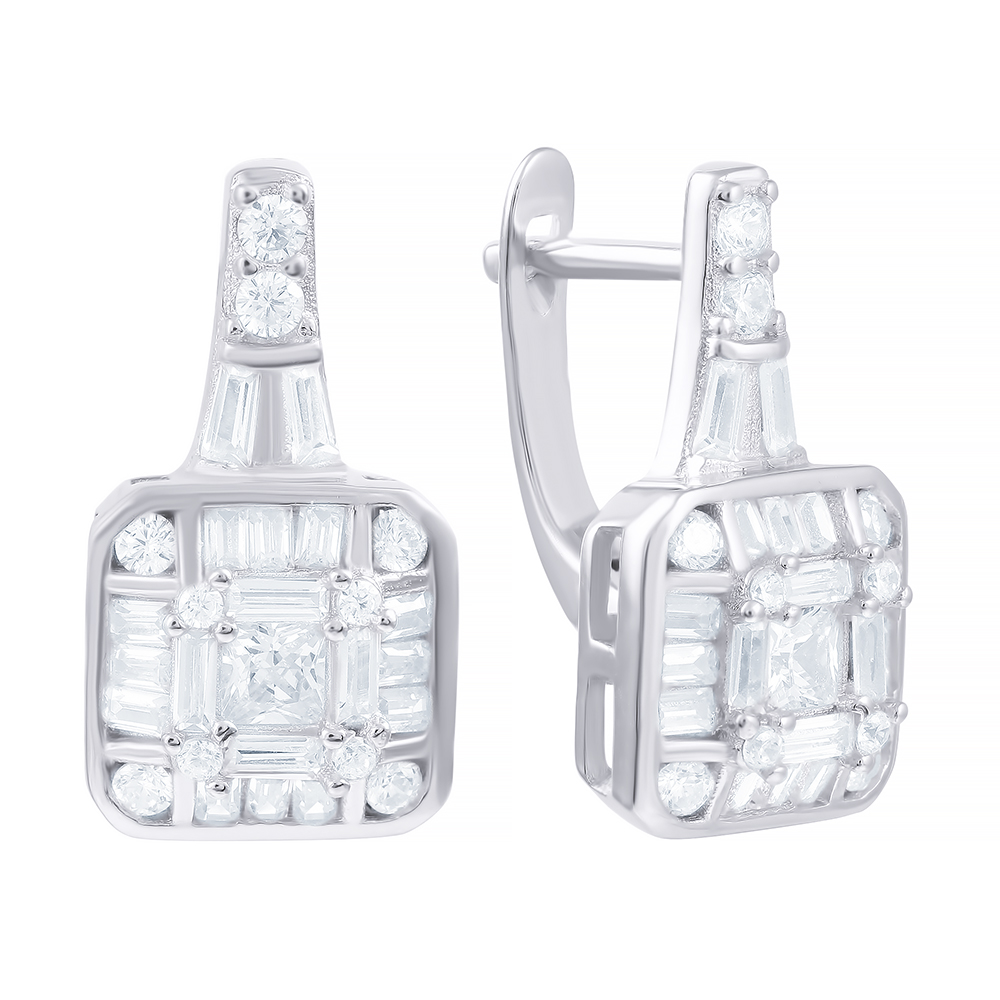 Серьги из серебра  с куб.цирконием 2340006010205 Серьги (Ag 925)