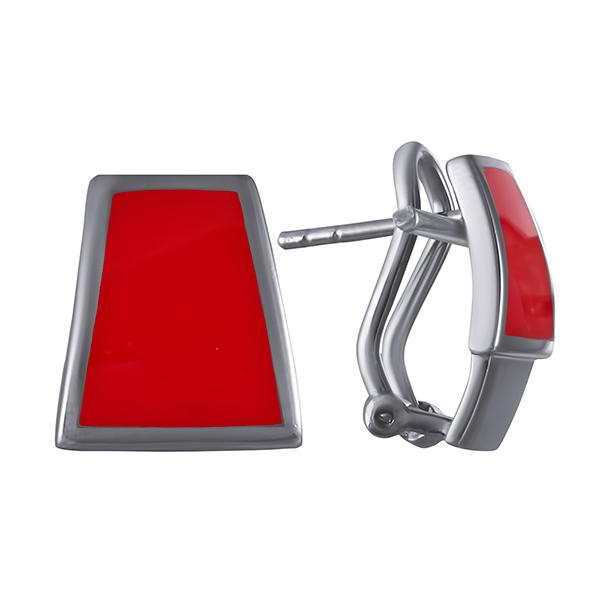 Серьги из серебра с эмалью 2180001021606 Серьги (Ag 925)