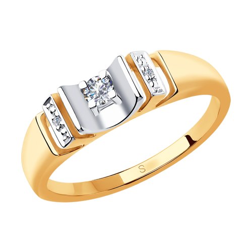 Кольцо из золота c бриллиантами 1011838 Кольцо (Au 585)