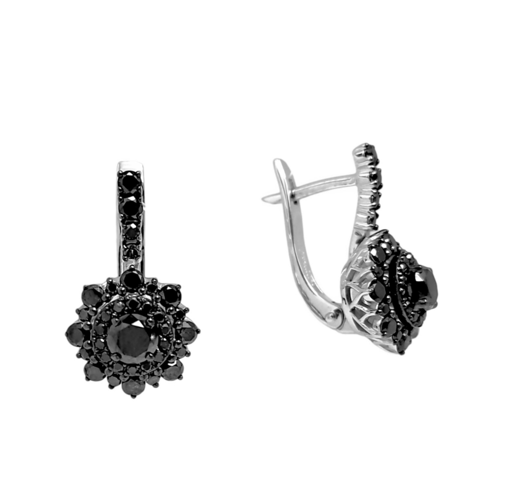 Серьги из белого золота с бриллиантами 02-4851/7 Серьги (Au 585)