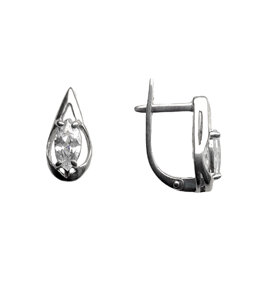 Серьги из серебра с горным хрусталем 00293-231 Серьги (Ag 925)