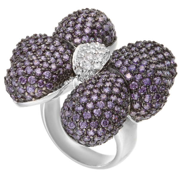 Кольцо из серебра c кубическим цирконием. 2260004016103 Кольцо (Ag 925)