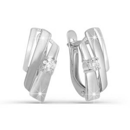 Серьги из белого золота c бриллиантами БР120638 Серьги (Au 585)
