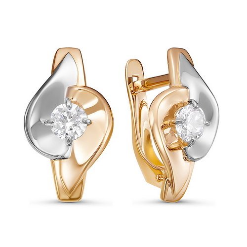 Серьги из золота с фианитами 127436 Серьги (Au 585)