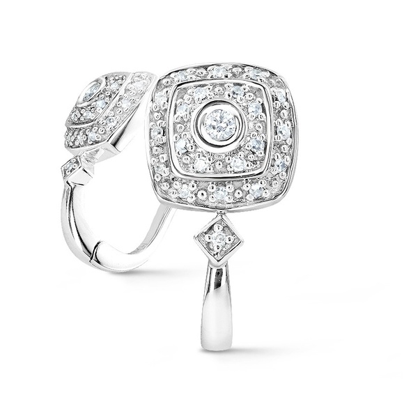 Серьги из белого золота c бриллиантами 55668 Серьги (Au 585)