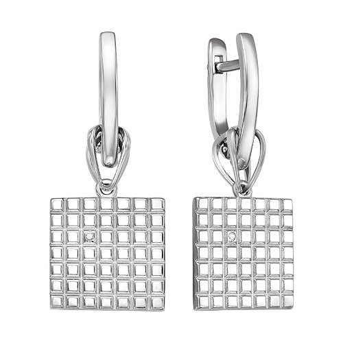 Серьги из серебра с бриллиантами С610-5930 Серьги (Ag 925)