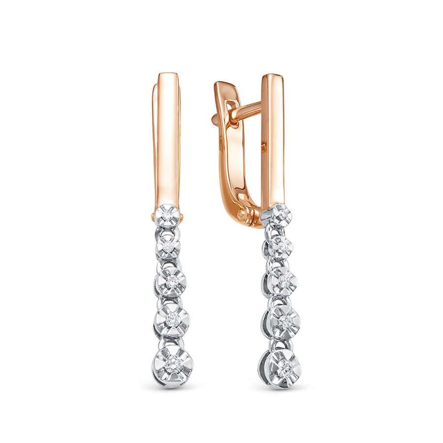 Серьги из золота c бриллиантами 3413-210 Серьги (Au 585)