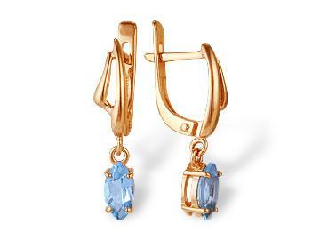 Серьги из золота с хризолитами 2180042 Серьги (Au 585)