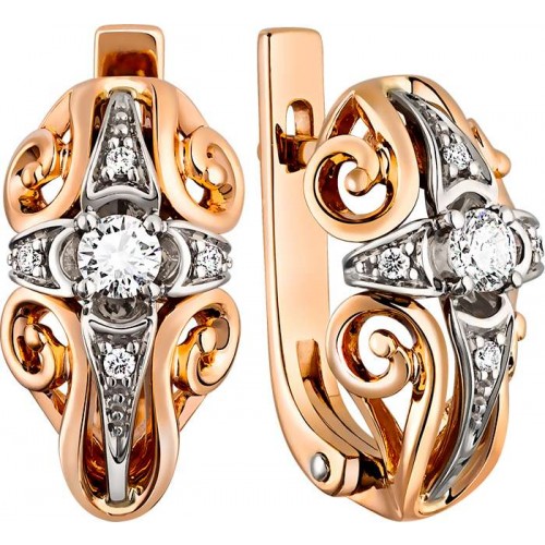 Серьги из золота c бриллиантами Зс-2500 Серьги (Au 585)